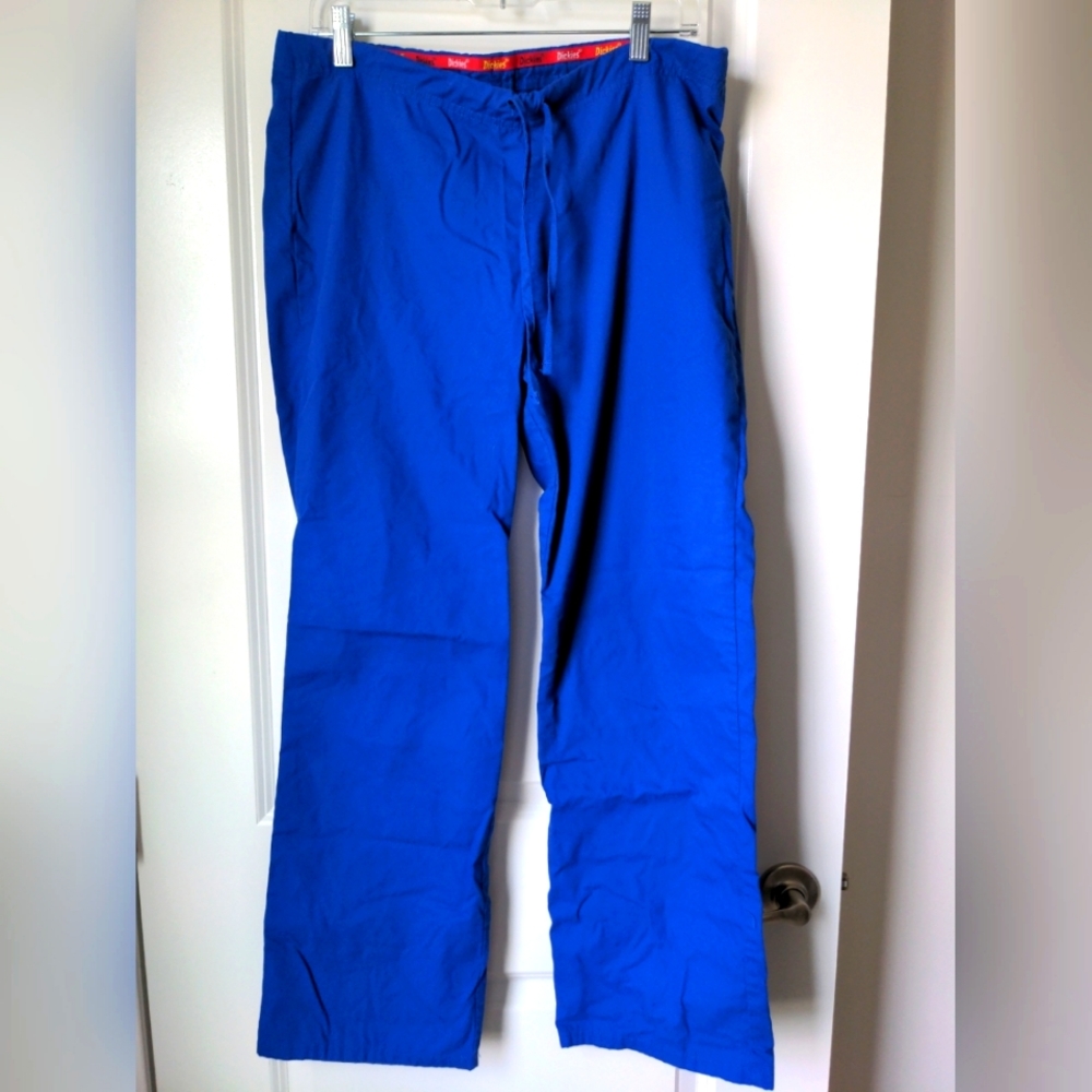 Dickies Scrubs Pant bottoms unisex Men & Women Drawstring Small Royal Blue